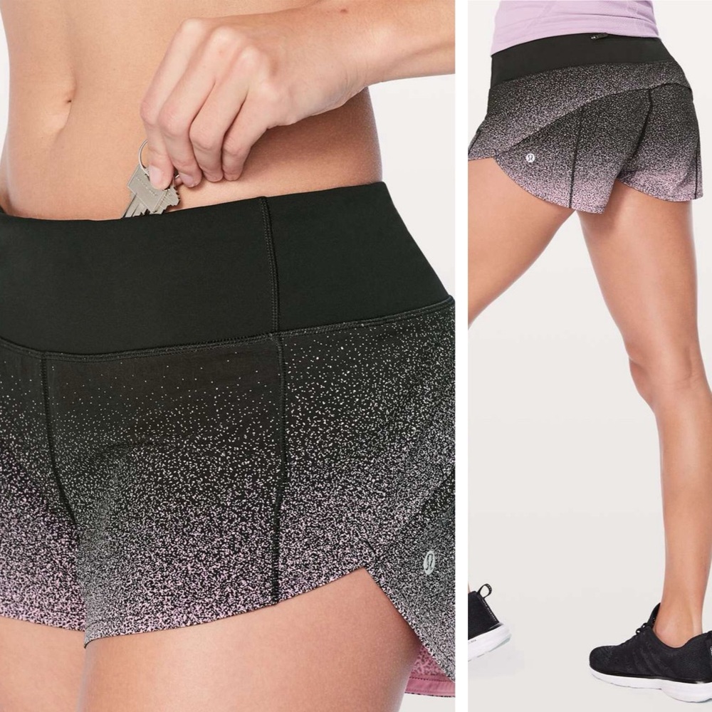 lululemon athletica Black to Light Pink Ombre Athletic Shorts